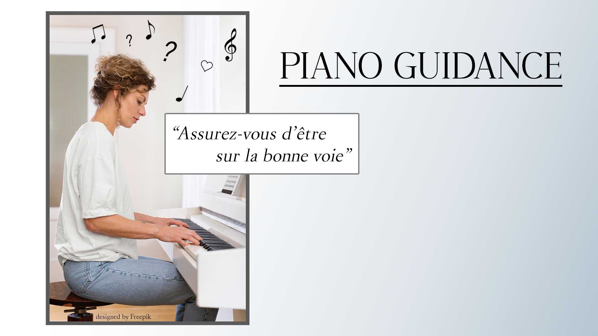 Femme apprenant le piano